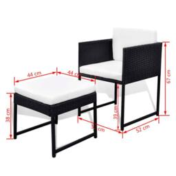 Berkfield Home Elegant 9 Piece Outdoor Dining Set with Cushions Poly Rattan Black - thumbnail 8