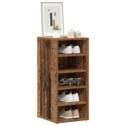 Berkfield Home Shoe Cabinets 2 pcs Old Wood 32x35x70 cm Engineered Wood in Brown - Size: 32 x 35 x 70 cm - thumbnail 3