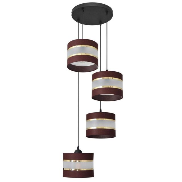 Netlighting Helen Cluster Pendant Ceiling Light Brown Gold Black 35cm