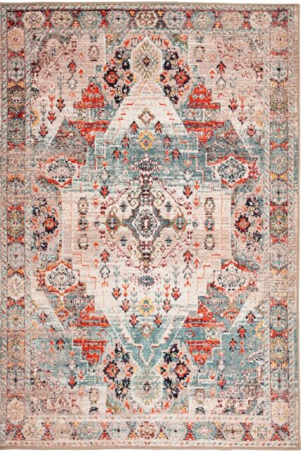 Kukoon Beige Grey Distressed Vintage Washable Living Room Area Rug - Size: 200 cm x 290 cm - image 1