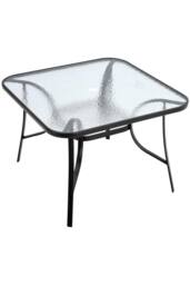 Garden Sanctuary 4-Seater Square Garden Tempered Glass Patio Dining Table Set in Black - thumbnail 3