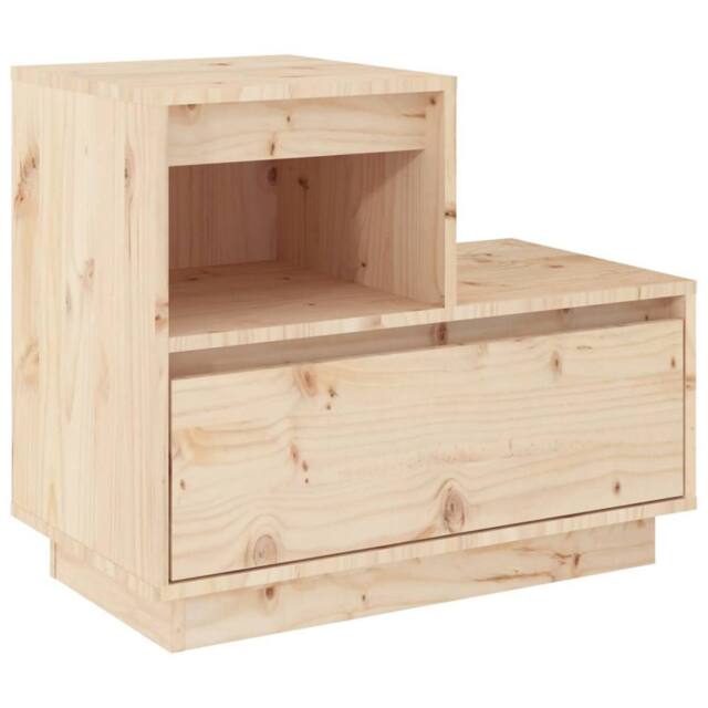 Berkfield Home Bedside Cabinet 60x34x51 cm Solid Wood Pine in Light Tan - Size: 60 x 34 x 51 cm - image 1