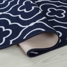 Desire Rugs Anti-Slip Quatrefoil Design Doormat - Machine Washable for Easy Care in Navy - Size: 40 cm x 60 cm - thumbnail 3