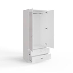 FWStyle Chilton 2 Piece Gloss White Complete Nursery Bedroom Furniture Set - thumbnail 3