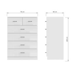 FWStyle Chilton 2 Piece Gloss White Complete Nursery Bedroom Furniture Set - thumbnail 4