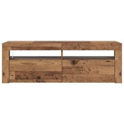 Berkfield Home TV Cabinet with LED Lights Old Wood 120x35x40 cm Engineered Wood in Brown - Size: 120 x 35 x 40 cm - thumbnail 6