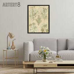 "Artery8 Leaves From Nature No 7 Botanical Jones Vintage Framed Canvas Wall Art in Beige - Size: W12"" x H16""" - thumbnail 3