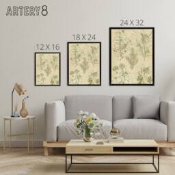 "Artery8 Leaves From Nature No 7 Botanical Jones Vintage Framed Canvas Wall Art in Beige - Size: W12"" x H16""" - thumbnail 4