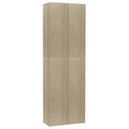 Berkfield Home Office Cabinet Sonoma Oak 60x32x190 cm Engineered Wood in Brown - Size: 60 x 32 x 190 cm - thumbnail 2