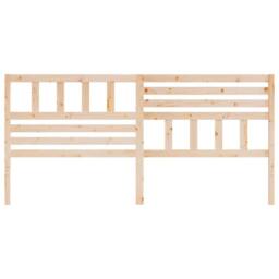 Berkfield Home Bed Headboard 186x4x100 cm Solid Wood Pine in Light Tan - Size: 186 x 4 x 100 cm - thumbnail 4