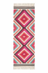 Homescapes Manila Handwoven Patterned Kilim Wool Hall Runner, 66 x 200 cm - Size: 66 cm x 200 cm - thumbnail 2