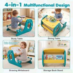 CASART Convertible Kids Activity Table Set Angle-Adjustable Toddler Easel - thumbnail 6