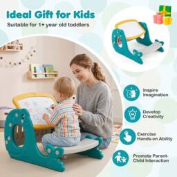 CASART Convertible Kids Activity Table Set Angle-Adjustable Toddler Easel - thumbnail 4