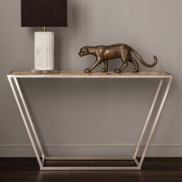 Orsina Luxe Design White Agate Console Table, Modern Console Table For Hallway, Distinctive Table For Livingroom in Silver