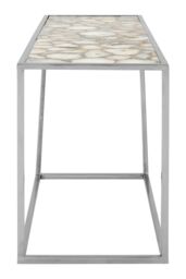 Orsina Luxe Design White Agate Console Table, Modern Console Table For Hallway, Distinctive Table For Livingroom in Silver - thumbnail 4