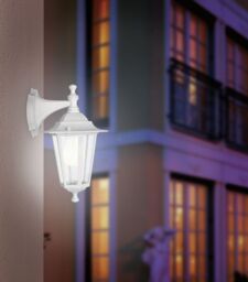 Loops 2 PACK IP44 Outdoor Wall Light White Aluminium Lantern 1x 60W E27 Porch Lamp - thumbnail 3