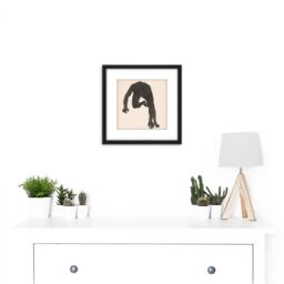 Artery8 Stolk Anatomical Study Neck Arm Leg Muscles Man 8X8 Inch Square Wooden Framed Wall Art Print Picture with Mount in Black - thumbnail 2