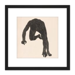 Artery8 Stolk Anatomical Study Neck Arm Leg Muscles Man 8X8 Inch Square Wooden Framed Wall Art Print Picture with Mount in Black - thumbnail 1
