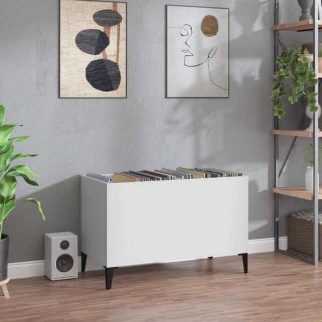 Berkfield Home Record Cabinet White 74.5x38x48 cm Engineered Wood - image 1