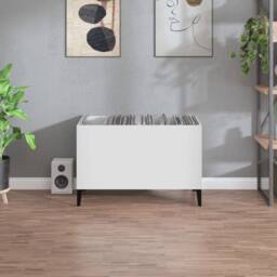 Berkfield Home Record Cabinet White 74.5x38x48 cm Engineered Wood - thumbnail 3