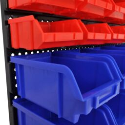 Berkfield Home Wall Mounted Garage Plastic Storage Bin Set 30 pcs Blue & Red - thumbnail 6