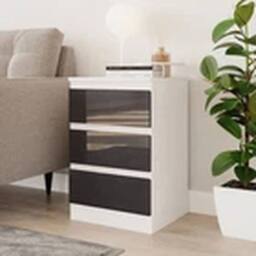 Havendro White + Black 3 Drawer Wooden Bedroom Chest Cabinet No Handle - thumbnail 5