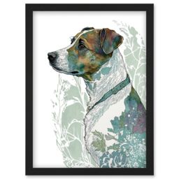 Artery8 Jack Russel Dog Modern Watercolour Portrait Illustration Artwork Framed Wall Art Print A4 in Black - thumbnail 1