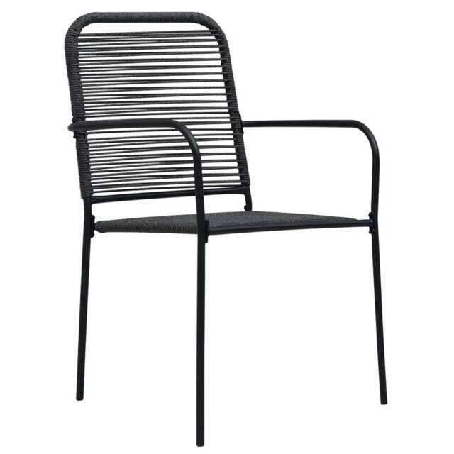 Berkfield Home Garden Chairs 2 pcs Cotton Rope & Steel Black - image 1