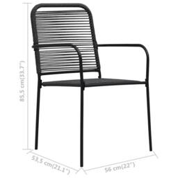 Berkfield Home Garden Chairs 2 pcs Cotton Rope & Steel Black - thumbnail 7