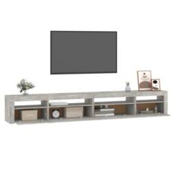 Berkfield Home TV Cabinet with LED Lights Concrete Grey 270x35x40 cm - Size: 270 x 35 x 40 cm - thumbnail 6