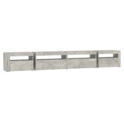 Berkfield Home TV Cabinet with LED Lights Concrete Grey 270x35x40 cm - Size: 270 x 35 x 40 cm - thumbnail 8