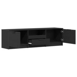 Berkfield Home TV Cabinet - Black Oak - 140x35x40 cm - Made of Engineered Wood - Size: 140 x 35 x 40 cm - thumbnail 5