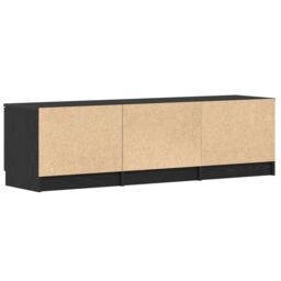 Berkfield Home TV Cabinet - Black Oak - 140x35x40 cm - Made of Engineered Wood - Size: 140 x 35 x 40 cm - thumbnail 6