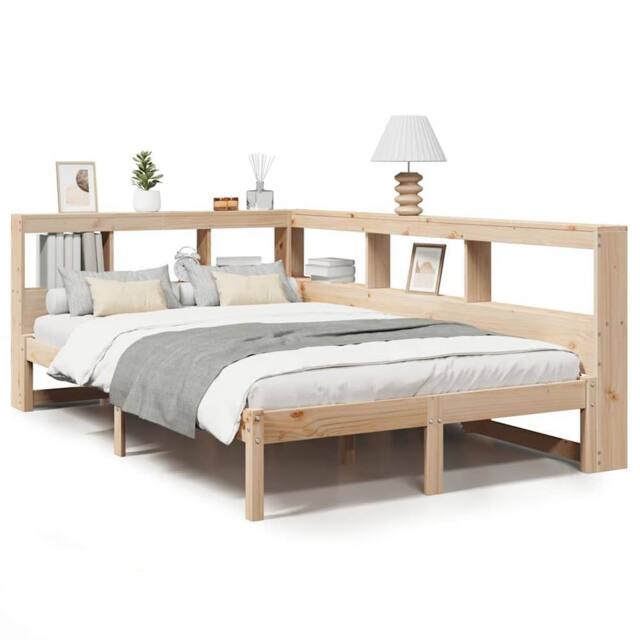Berkfield Home Bookcase Bed without Mattress White 120x200 cm Solid Wood Pine - Size: Small Double - image 1
