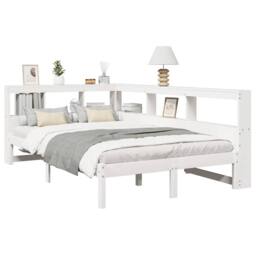 Berkfield Home Bookcase Bed without Mattress White 120x200 cm Solid Wood Pine - Size: Small Double - thumbnail 3