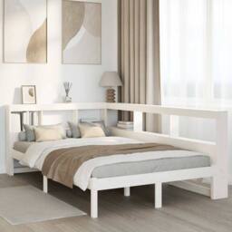Berkfield Home Bookcase Bed without Mattress White 120x200 cm Solid Wood Pine - Size: Small Double - thumbnail 2