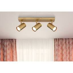 Netlighting Robby Ceiling Spotlight Bar Gold Colours Brushed 3x GU10 - thumbnail 5