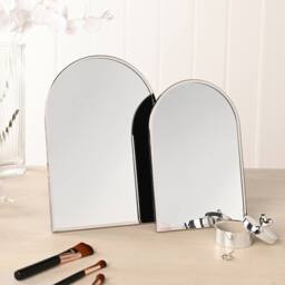 Sophia Nickle Plated Steel Mirror Small in Silver - thumbnail 6