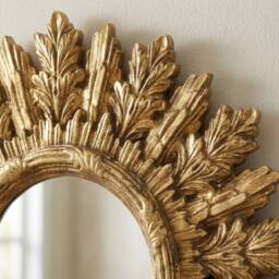Garden Greatness Antiqued Gold Ornate Framed Mirror in White - thumbnail 2