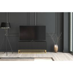 Mex Furniture LTD TV Unit Ripple 100cm - Black with Fluted Doors - thumbnail 3