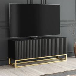 Mex Furniture LTD TV Unit Ripple 100cm - Black with Fluted Doors - thumbnail 6