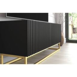 Mex Furniture LTD TV Unit Ripple 100cm - Black with Fluted Doors - thumbnail 5