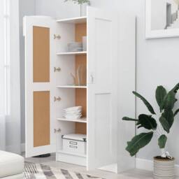 Berkfield Home Classic Book Cabinet White 82.5x30.5x150 cm Engineered Wood - thumbnail 1