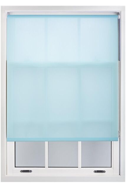 Furnished Duck Egg Blue Daylight Roller Blinds - Trimmable Window Shade - Size: 165 cm width x 165 cm drop - image 1