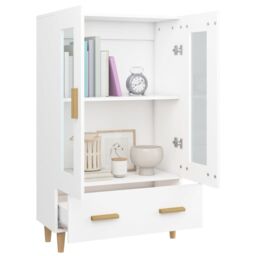 Berkfield Home Highboard White 70x31x115 cm Engineered Wood - Size: 70 x 31 x 115 cm - thumbnail 4
