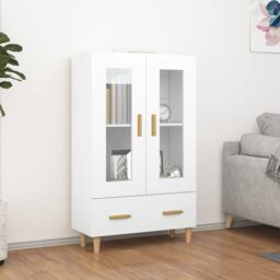 Berkfield Home Highboard White 70x31x115 cm Engineered Wood - Size: 70 x 31 x 115 cm - thumbnail 1