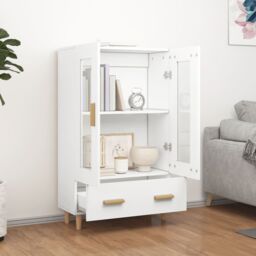 Berkfield Home Highboard White 70x31x115 cm Engineered Wood - Size: 70 x 31 x 115 cm - thumbnail 3