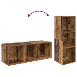 Berkfield Home TV Cabinet with Shelf with Storage 4 pcs Old wood Engineered wood in Brown - thumbnail 8