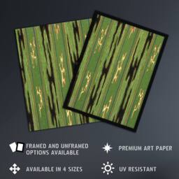 "Artery8 Green Textile Pattern Vintage Japan Wall Art Print Furuya Korin - Size: W12"" x H16""" - thumbnail 2