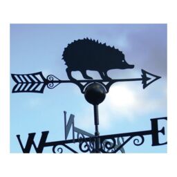 Poppyforge Hedgehog Weathervane - Powder Coated Steel Wind Vane - Steel - Black - thumbnail 1